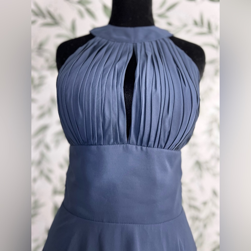 Elegant Navy Blue Evening Gown Bridesmaid Wedding Gala Sz S 4 Maxi NWT #8 Prom - Picture 6 of 14